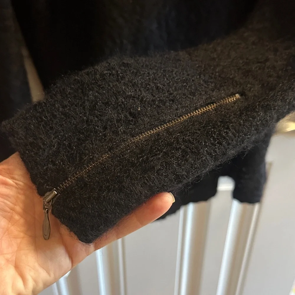 NWT Eileen Fisher Black Mohair Zip-Up Sweater • Size XS • Orig. $220 - Picture 8 of 9